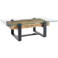 Couchtisch Teakholz Hartglas Edelstahl 130 x 70 cm von Invicta Interior