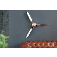 Deko Propeller Wand Metall Handarbeit 60x60 cm in Silber Deko Propeller Wand Metall Handarbeit 60x60 cm in Silber von Invicta Interior
