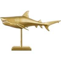 Deko Statue Metall Hai Fisch in Gold 68 cm lang Handarbeit von Invicta Interior