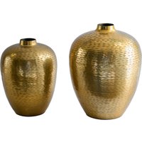 Deko Vase 2er Set Handarbeit Hammerschlag Unikat in Gold Deko Vase 2er Set Handarbeit Hammerschlag Unikat in Gold von Invicta Interior