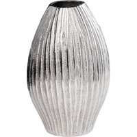 Deko Vase Metall H: 32 cm in Silber Handarbeit Hammerschlag von Invicta Interior