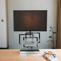 Design Tischleuchte TEVELL Silber Schwarz 56cm hoch von Invicta Interior
