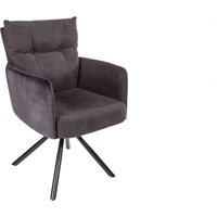 Drehstuhl Samt Metall Anthrazit Schwarz ohne Rollen Drehstuhl Samt Metall Anthrazit Schwarz ohne Rollen von Invicta Interior