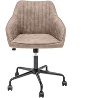 Drehstuhl mit Rollen Stoff Metall in Taupe Schwarz von Invicta Interior