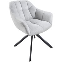 Drehstuhl ohne Rollen in Grau Schwarz aus Stoff Metall Retro Drehstuhl ohne Rollen in Grau Schwarz aus Stoff Metall Retro von Invicta Interior