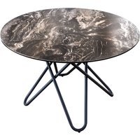 Esstisch Keramik Metall in Grau-Braun Schwarz 120x120 cm von Invicta Interior
