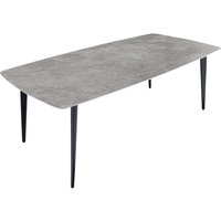 Esstisch Keramik Metall in Grau Marmor Schwarz 180x90 cm von Invicta Interior