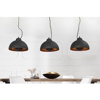 Esszimmer Lampe Pendelleuchte Schwarz Retro E27 von Invicta Interior