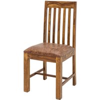 Esszimmerstuhl Holz Sheesham mit Polster Kolonialstil Esszimmerstuhl Holz Sheesham mit Polster Kolonialstil von Invicta Interior
