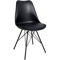 Esszimmerstuhl Kunstleder Metall 50 cm in Schwarz Esszimmerstuhl Kunstleder Metall 50 cm in Schwarz von Invicta Interior