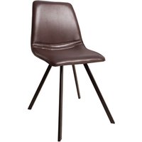 Esszimmerstuhl Kunstleder Metall 98 cm in Braun Schwarz Esszimmerstuhl Kunstleder Metall 98 cm in Braun Schwarz von Invicta Interior