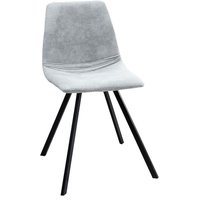 Esszimmerstuhl Microfaser Metall 45 cm in Steingrau Schwarz von Invicta Interior