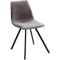Esszimmerstuhl Microfaser Metall 47 cm in Taupe Grau Schwarz Esszimmerstuhl Microfaser Metall 47 cm in Taupe Grau Schwarz von Invicta Interior