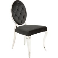 Esszimmerstuhl Samt Edelstahl in Schwarz Silber Barock von Invicta Interior