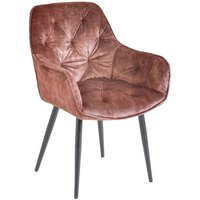 Esszimmerstuhl Samt Metall in Braun Schwarz Chesterfield von Invicta Interior