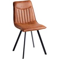 Esszimmerstuhl Stoff Metall in Cognac Braun Schwarz von Invicta Interior