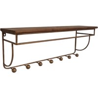 Garderobe Wand 77 cm Vintage Holz Eisen 7 Haken Garderobe Wand 77 cm Vintage Holz Eisen 7 Haken von Invicta Interior