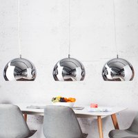 Hängelampe Kugel Chrom Esszimmer Lampe 3-flammig von Invicta Interior