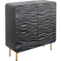 Highboard Schwarz Gold 2 Türen 100 x 120 cm Handarbeit Highboard Schwarz Gold 2 Türen 100 x 120 cm Handarbeit von Invicta Interior