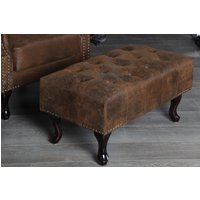 Hocker Microfaser Holz 80x110 cm in Antik Braun von Invicta Interior