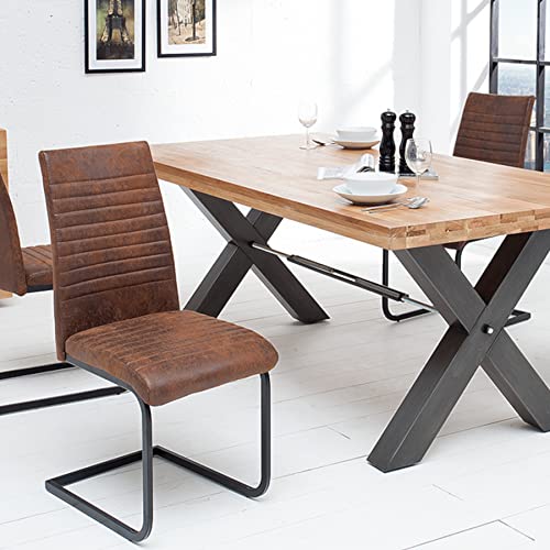 invicta INTERIOR Industrial Freischwinger Stuhl Apartment antik braun Gestell matt schwarz Esszimmerstuhl Freischwingerstuhl von invicta INTERIOR