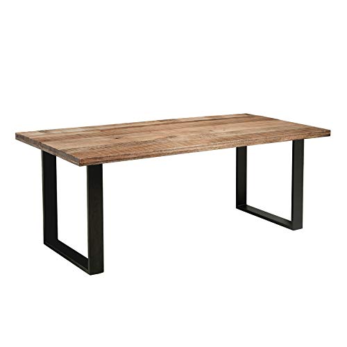 Design Esstisch Iron Craft 180cm Mangoholz Eisen Holztisch Massivholz Konferenztisch Industrial Design von Invicta Interior