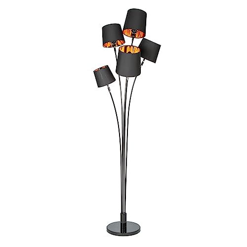 invicta INTERIOR Design Stehlampe LEVELS mit 5 neigbaren Schirmen schwarz gold Stehleuchte Leseleuchte Wohnzimmerlampe von invicta INTERIOR