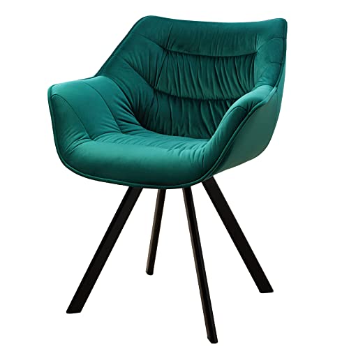 Invicta Interior Design Stuhl The Dutch Comfort smaragdgrün Samt Retro Stil mit Armlehnen von Invicta Interior