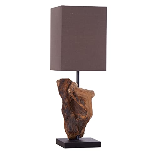 invicta INTERIOR Design Treibholz Lampe HYPNOTIC Schirm braun Handarbeit massiv Edelholz Leuchte von invicta INTERIOR