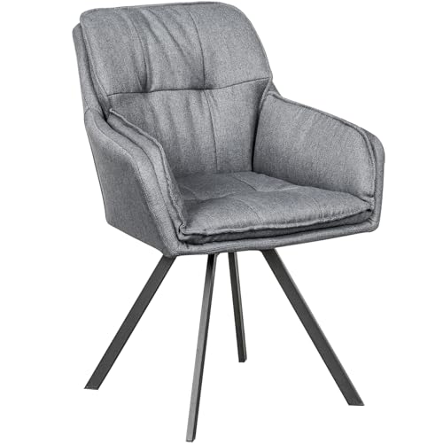 Invicta Interior Drehbarer Design Stuhl MR. Lounger grau mit Armlehne Sessel Esszimmerstuhl Drehbar von Invicta Interior