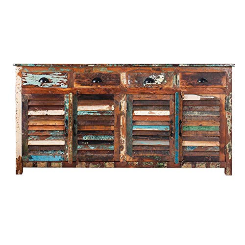 invicta INTERIOR Einzigartiges Sideboard Jakarta 160cm bunt recyceltes Massivholz aus Fischerbooten Kommode Anrichte Holzkommode von invicta INTERIOR