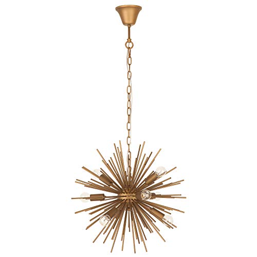 invicta INTERIOR Elegante Hängeleuchte SUNLIGHT 50cm matt gold Lampe Metall Hängelampe Deckenleuchte Metallstäbe von invicta INTERIOR