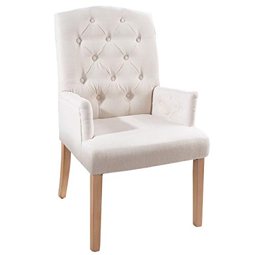 invicta INTERIOR Eleganter Armlehnen Stuhl Castle beige mit Chesterfield Steppung im Landhausstil Esszimmerstuhl Armlehnstuhl von invicta INTERIOR