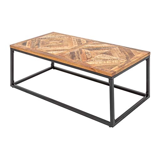 invicta INTERIOR Eleganter Couchtisch Infinity Home 100cm Natural Mangoholz Fischgrätmuster Wohnzimmertisch Tisch Holztisch von invicta INTERIOR