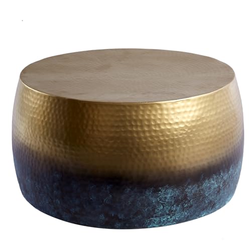 invicta INTERIOR Handgearbeiteter Couchtisch Orient III 60cm Gold mit Patina im Classic Hammerschlag Design von invicta INTERIOR