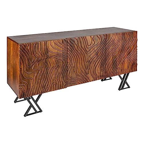 invicta INTERIOR Handgearbeitetes Sideboard Fluid 160cm Mangoholz aufwendiges Frontdesign Kommode Anrichte von invicta INTERIOR
