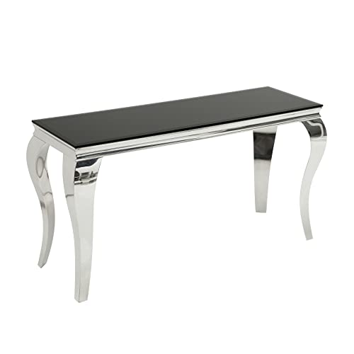 invicta INTERIOR Konsolentisch MODERN BAROCK schwarz Opalglas Beistelltisch Konsole Tisch Silber Edelstahl von invicta INTERIOR