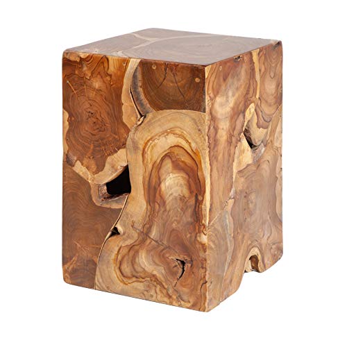 invicta INTERIOR Massiver Beistelltisch Square 30cm Teakholz Würfel Sitzhocker Wohnzimmertisch Tisch Hocker Holzhocker von invicta INTERIOR
