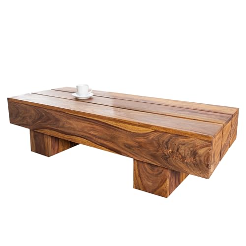 Invicta Interior Massiver Design Couchtisch Bolt Sheesham 100cm Holztisch Tisch Beistelltisch von Invicta Interior
