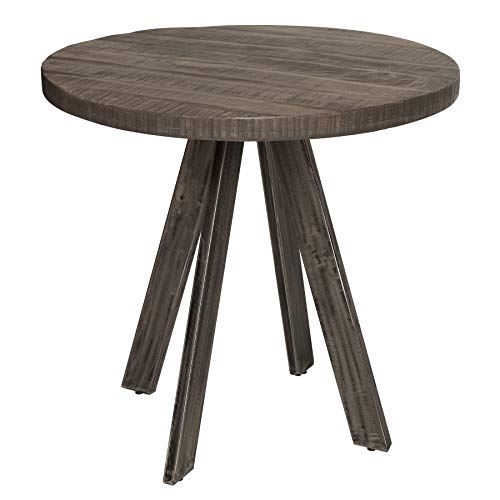 invicta INTERIOR Massiver Esstisch Iron Craft 80cm rund grau Mangoholz geflexte Beine Holztisch Bistrotisch Tisch von invicta INTERIOR