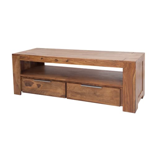 Invicta Interior Massives TV-Board MAKASSAR 130cm Schubladen Sheesham Lowboard TV Schrank Holz von Invicta Interior