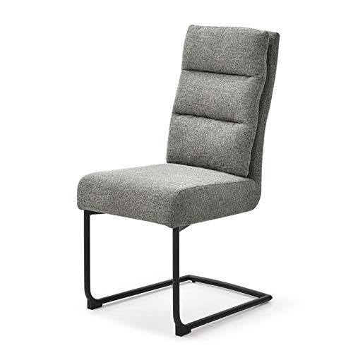Invicta Interior Moderner Design Freischwinger Stuhl Comfort Vintage grau mit Metall-Gestell Esszimmerstuhl Besucherstuhl von Invicta Interior