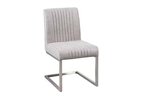 invicta INTERIOR Moderner Freischwinger Stuhl Big Aston Stone grau Edelstahlrahmen Schwingstuhl Esszimmerstuhl von invicta INTERIOR