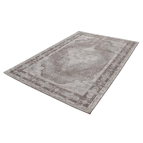 Invicta Interior Orientalischer Design Teppich Levante 240x160 cm anthrazit antik geometrisches Muster Baumwolle von Invicta Interior