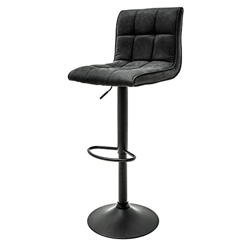 invicta INTERIOR riess-Ambiente.de Höhenverstellbarer Barhocker Modena Vintage grau Barstuhl mit Fußablage | Tresenhocker für die Hausbar von invicta INTERIOR