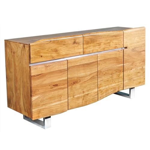 Invicta Interior riess-Ambiente.de Massives Baumstamm Sideboard Mammut 170cm Akazie Massivholz Industrial Chic Kufengestell aus Edelstahl Kommode Schrank von Invicta Interior