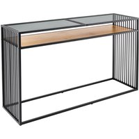 Konsolentisch Glas MDF Metall in Schwarz Natur 120 cm von Invicta Interior