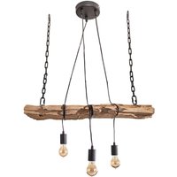 Längliche Hängelampe Holz Natur L:73 cm E27 gemütlich von Invicta Interior