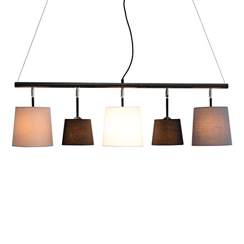 invicta INTERIOR Moderne Hängeleuchte LEVELS 100 cm schwarz grau weiß Design by KARE Deckenlampe E14 Pendelleuchte Leinen von invicta INTERIOR