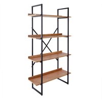 Regal Industrial Design 90 x 166 cm Echtholzfurnier Metall von Invicta Interior